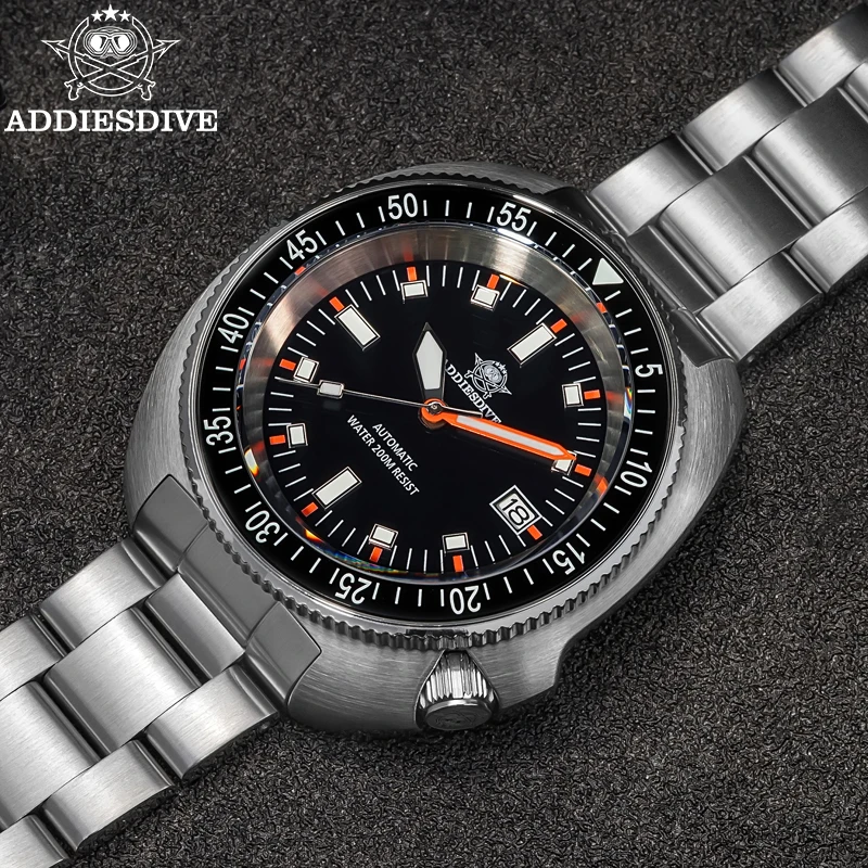 ADDIESDIVE Sapphire Glass Black Ceramic Bezel Automatic Mechanical Watches 200m Waterproof Luminous NH35 Men's Dive Watch AD2081