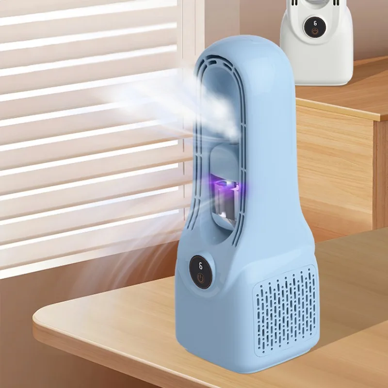 Smart Desktop Water Jet Fan Air Cooling 6 Speed Portable Desktop Humidifier Home Office Bladeless Fan