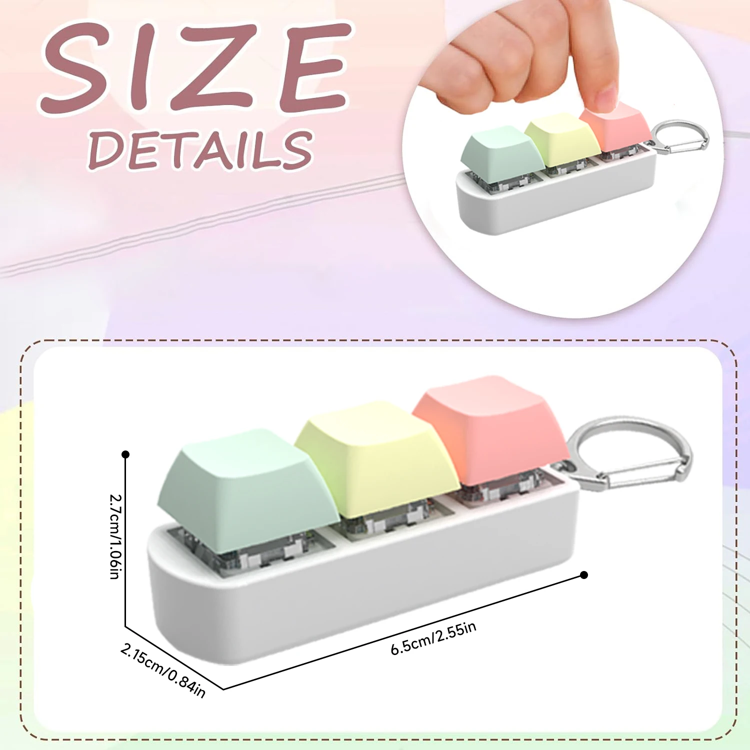 Keyboard Key Fidget Reliver Stress Toys Colorful Keychain Keycap Antistress Toys Adult Children Finger Button Toy Kids Game Gift