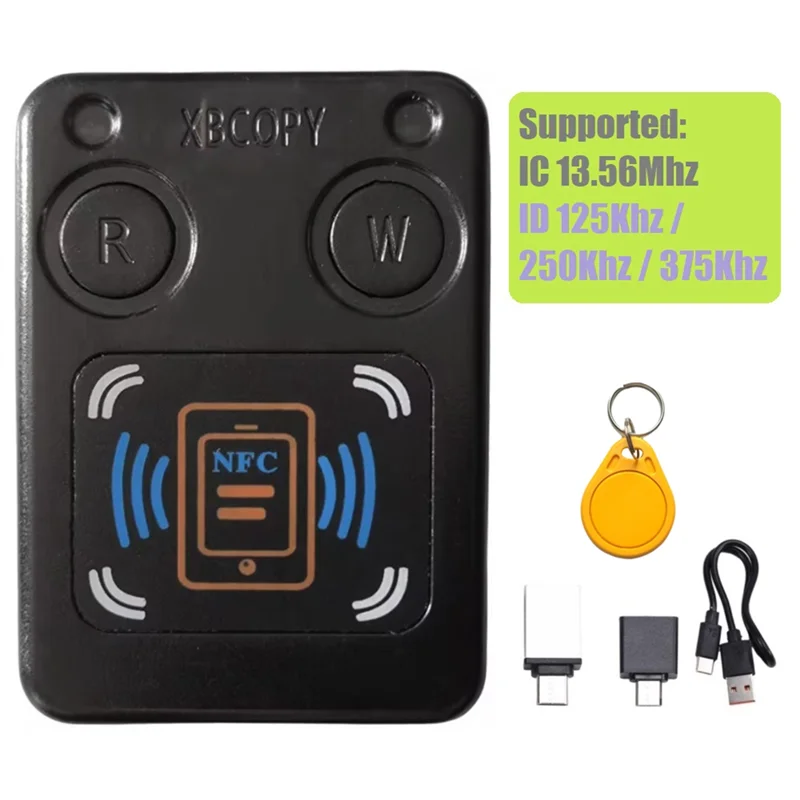 -MEOF NFC RFID قارئ بطاقات الشريحة الذكية ناسخة + سلسلة مفاتيح CUID ID IC 13.56Mhz 125Khz 250Khz 375Khz RFID رمز استنساخ الناسخ