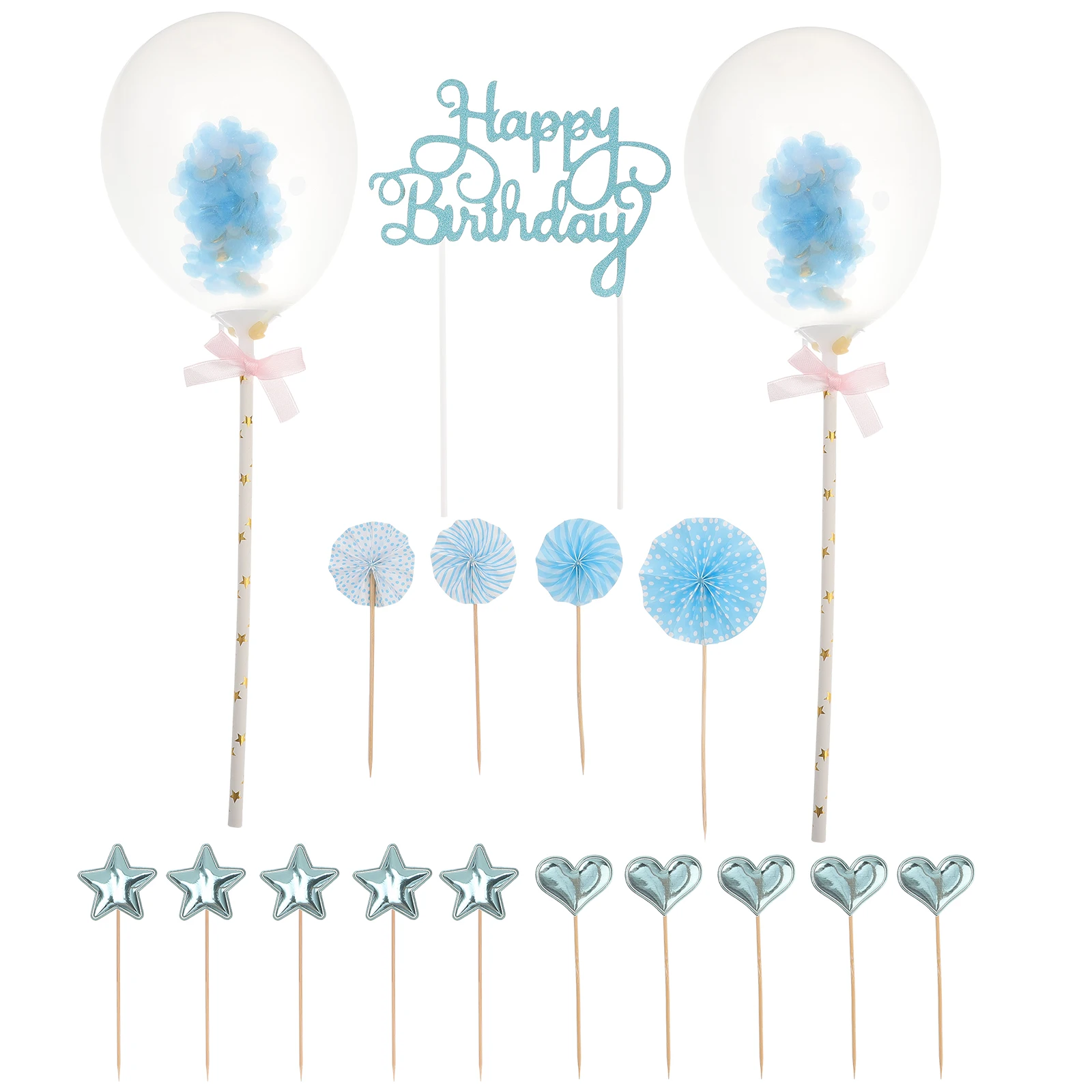 

17 Pcs Cake Insert Set Lilo Oh Decorating Topper Birthday Picks Toppers Love