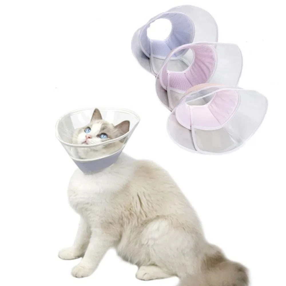 

Clear Cat Recovery Cone Collar Soft Adjustable Pet Protective Collar Anti-Bite Anti-licking Cat Elizabethan Ring Kittens