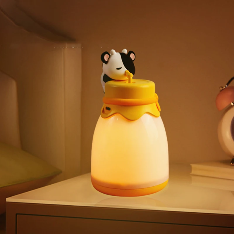Lampu malam botol lucu lampu malam USB isi ulang lampu malam hadiah ulang tahun untuk anak laki-laki perempuan dekorasi kamar