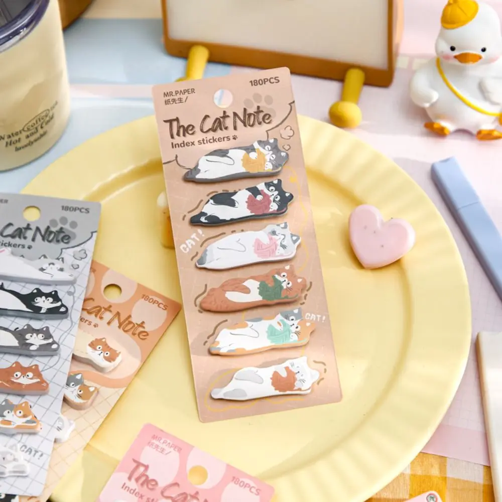 Scrapbooking Memo Pad Cat Index Sticker Creativo Cartoon Kitty Index Divisori Etichetta Meow Cat Paw Sticky Note Office