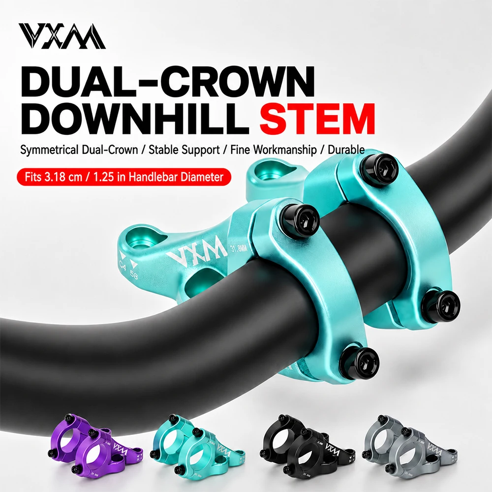VXM Direct Mount Stem Mountain Bike 31.8mm Bar Clamp MTB Handlebar Stems 2 Pieces Lightweight Split Bicycle Stem Parts