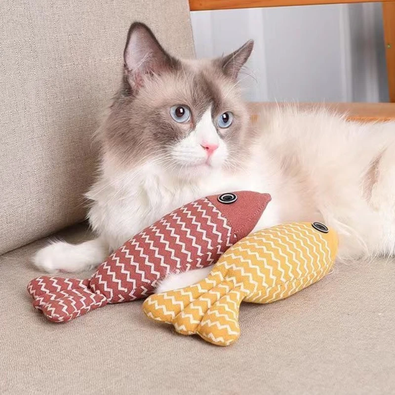 Cat Fish Toy Cat Scratcher Catnip Toy Interactive Simulation Fish Pet Mint Fidget Toys Stuffed Playing Toy For Dog Kitten