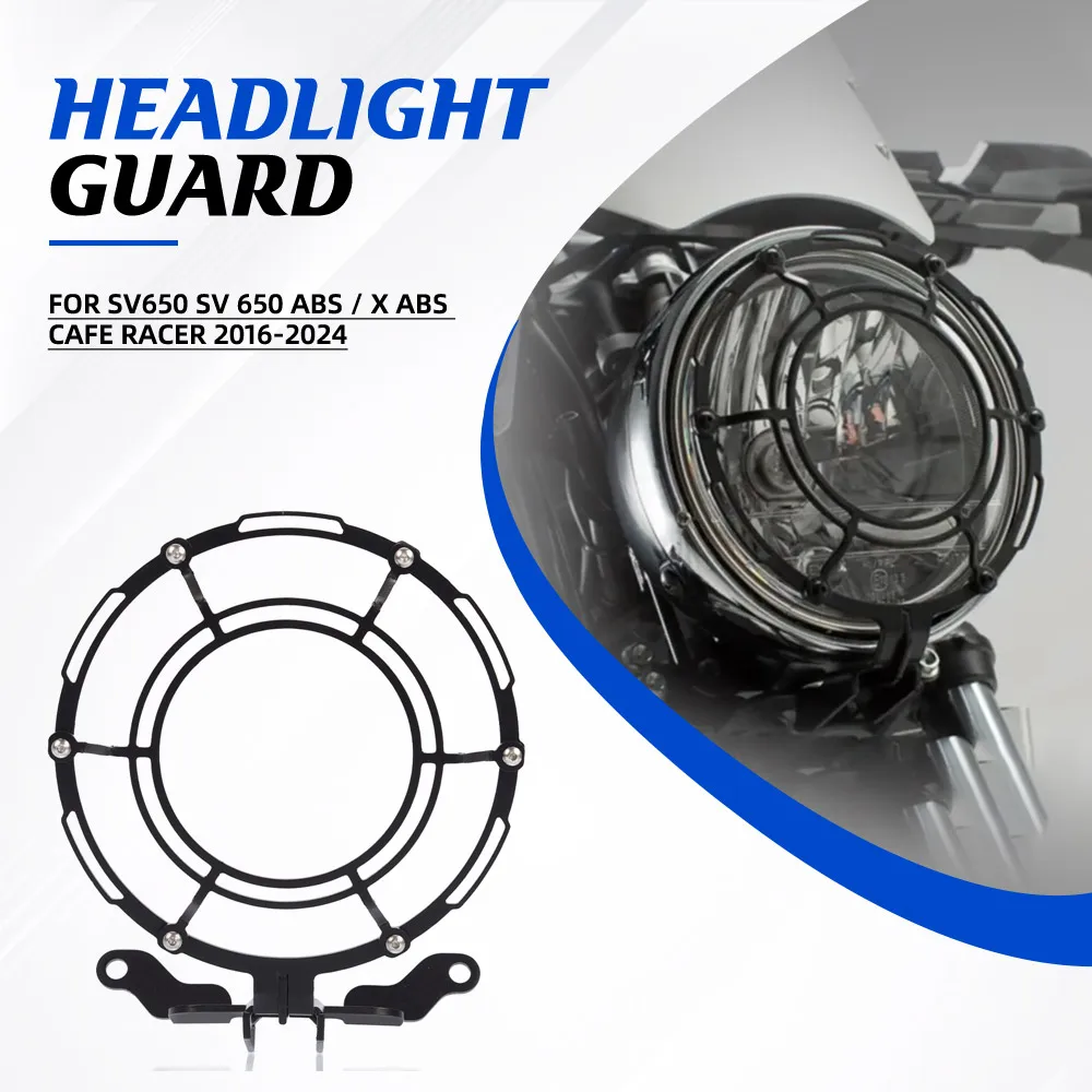 

For Suzuki SV650 SV 650 ABS / X ABS Cafe Racer 2016-2024 2023 Front Headlight Head Light Guard Protector Cover Protection Grill