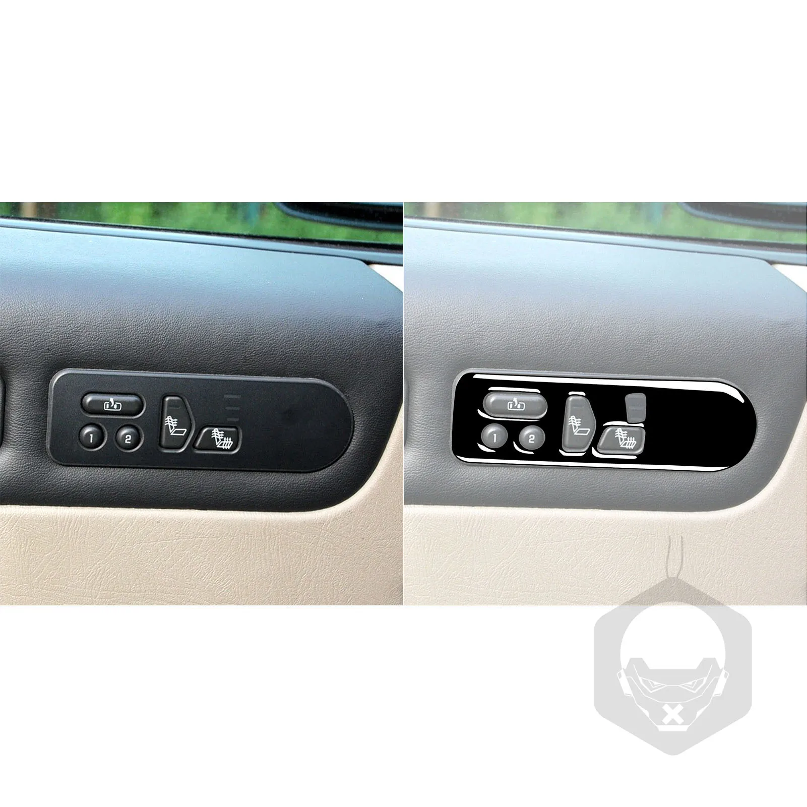 For Hummer H2 2003 2004 2005 2006 2007 Accessories Piano Black Plasti Car Interior Seat Heating Panel Trim Stickers Decoration