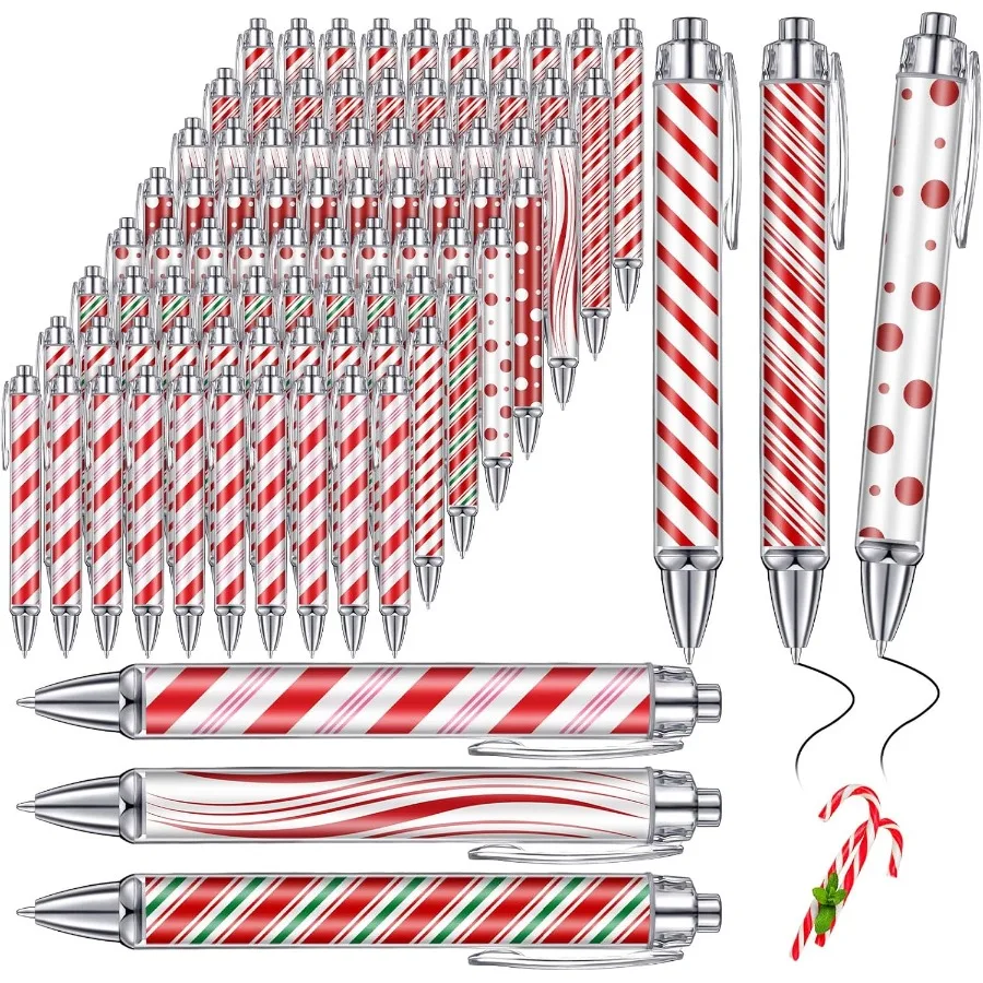 

24 шт. рождественские ручки с ароматом конфетной трости, объемные шариковые ручки с ароматом мяты, конфеты, подарки для рождественской вечеринки, чулки S