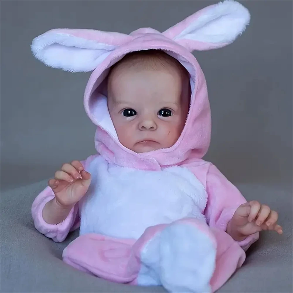 14 Inch Tink Lifelike Reborn Baby Doll Handmade 3D Painted Skin with Visible Veins Limbs Soft Cloth Body Doll Toy Christmas Gift