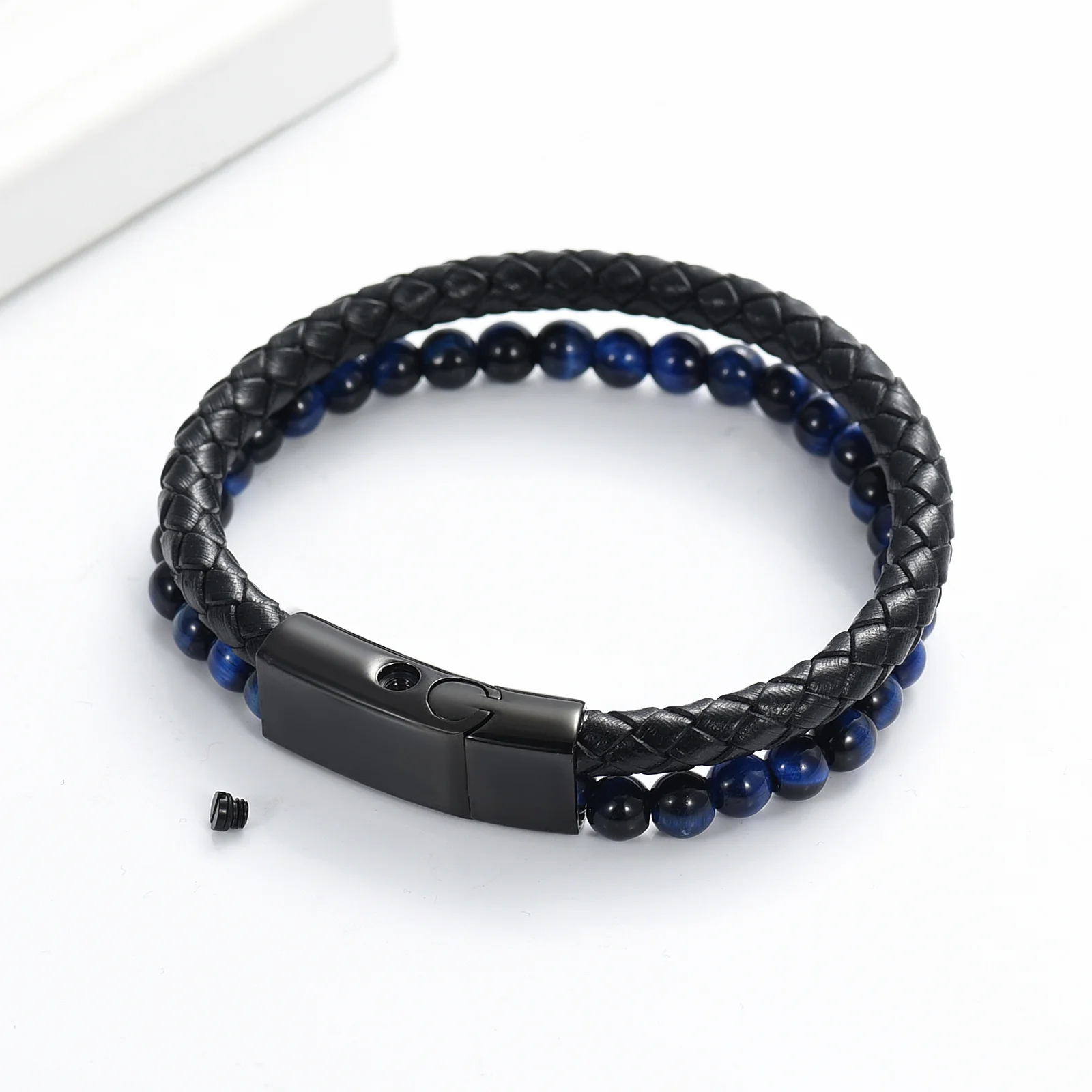 Cremation Jewelry Bead Urn Bracelet for Ashes for Women Men Keepsake Memorial Cuff Bangle Wristband Bracelet for Men