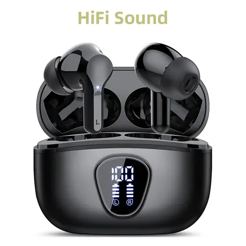 Nowe bezprzewodowe słuchawki douszne HiFi Stereo BT5.3 z redukcją szumów ENC 48H Wyświetlacz LED Wodoodporne słuchawki douszne IP7