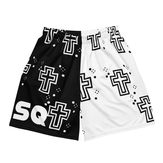 

Шорты Half & Half Cross and Star, летние пляжные шорты, мужские повседневные шорты для тренировок на открытом воздухе, дышащие, быстросохнущие.