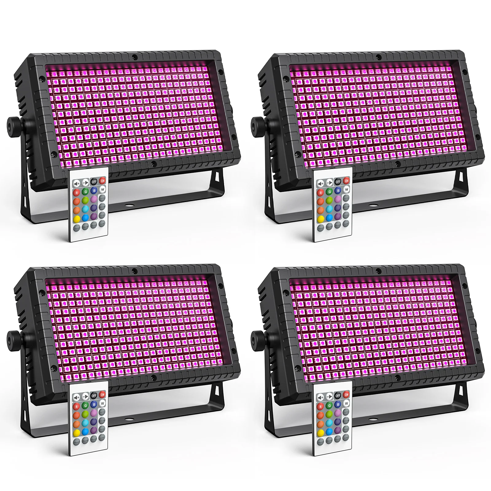 

U'King 4PCS 60W LED Wall Wash Light 3IN1 RGB Strobe Effect Stage Lighting DMX512 DJ Wash Bar Effect Light for Party Wedding