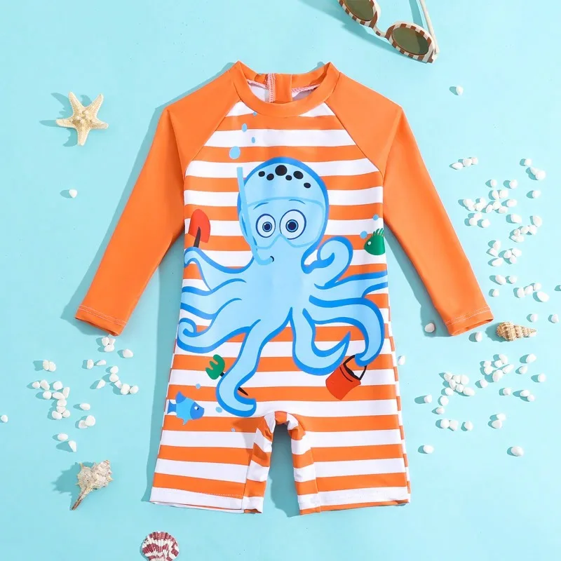 

Kids Octopus Swimsuit Boys Full Coverage UV Protection Pool Beach Comfort Fun Cute