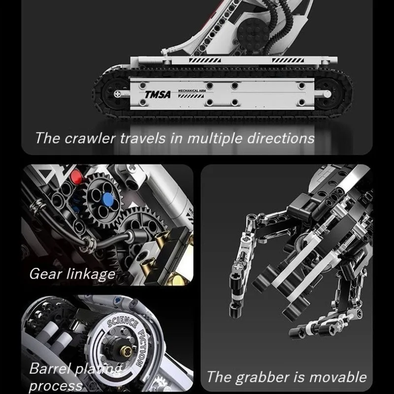 Programmable Remote Control Robot Arm Building Block Set Educational Toy DIY Assemble Mechanical Arm Model Kids Adults Gift