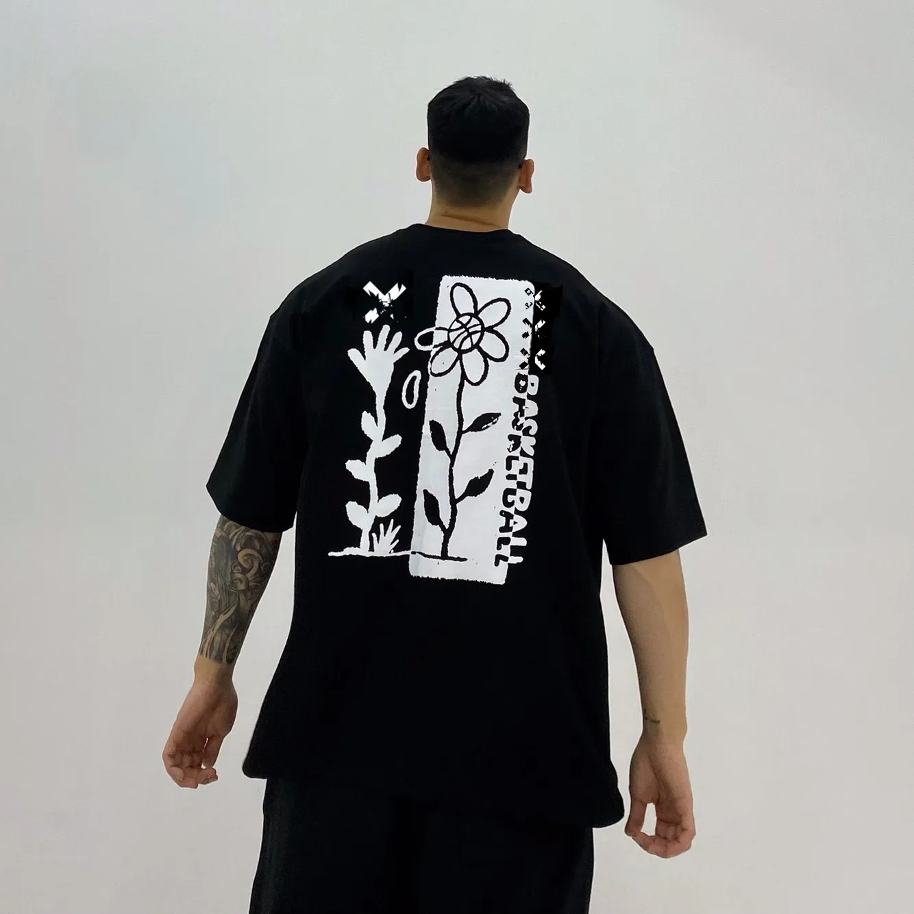 

2022 Korean style t-shirt for men harajuku Loose Short Sleeve Tops Casual Oversize cotton Tees Male Streetwear gym clothing men