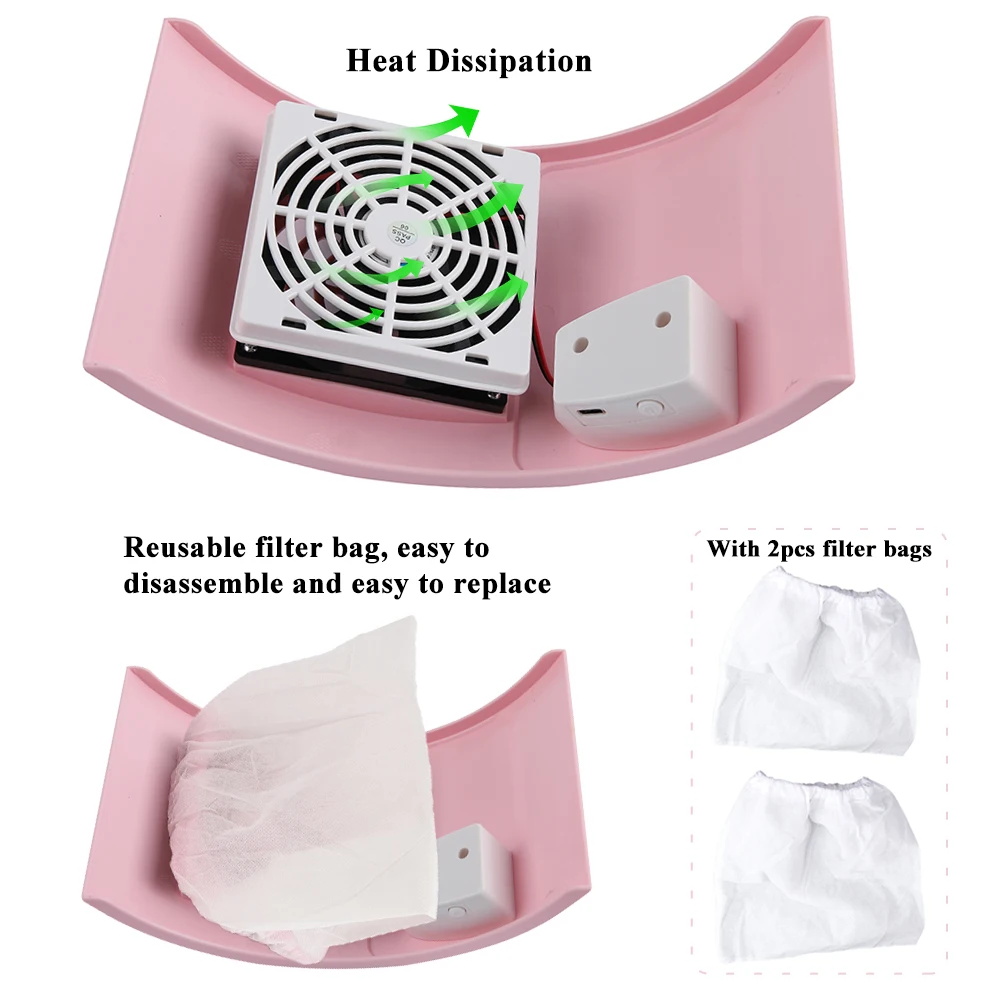 小さなネイル集塵機抽出ファンマニキュアマシン用強力なネイル掃除機除去フィルターバッグネイル機器