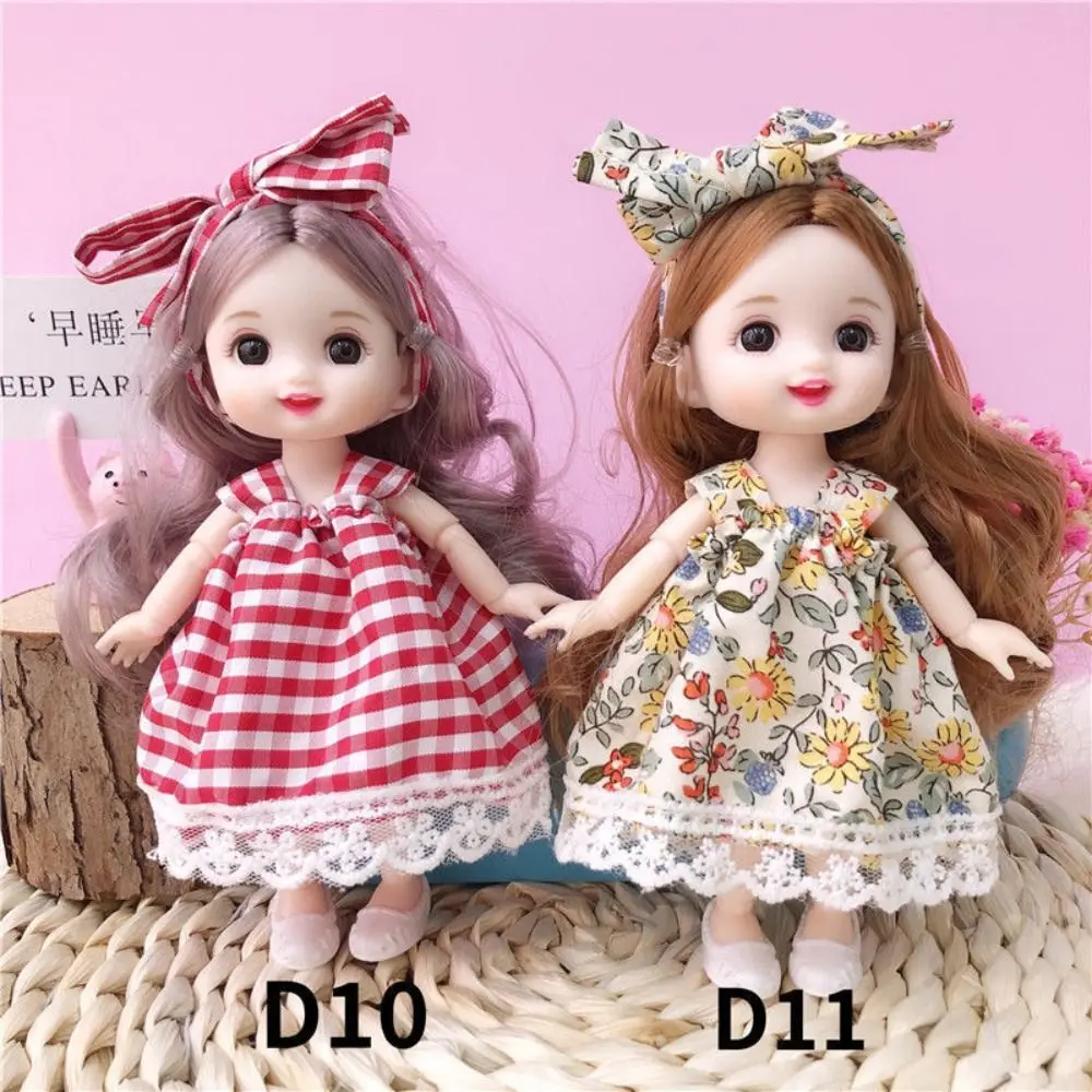 Mini bonecas com roupas 17cm boneca bjd vestir-se juntas removíveis coloridas boneca articulações removíveis 17cm 1/8 bonecas bjd presente de aniversário