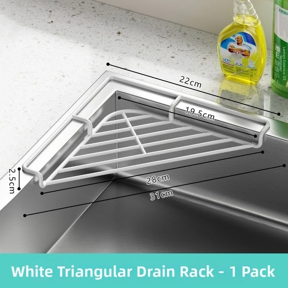 Waterproof Sink Corner Rack Punch-free Anti-rust Sink Drain Shelf Hollowed Plastic Sponge Drying Rack Laundry Room