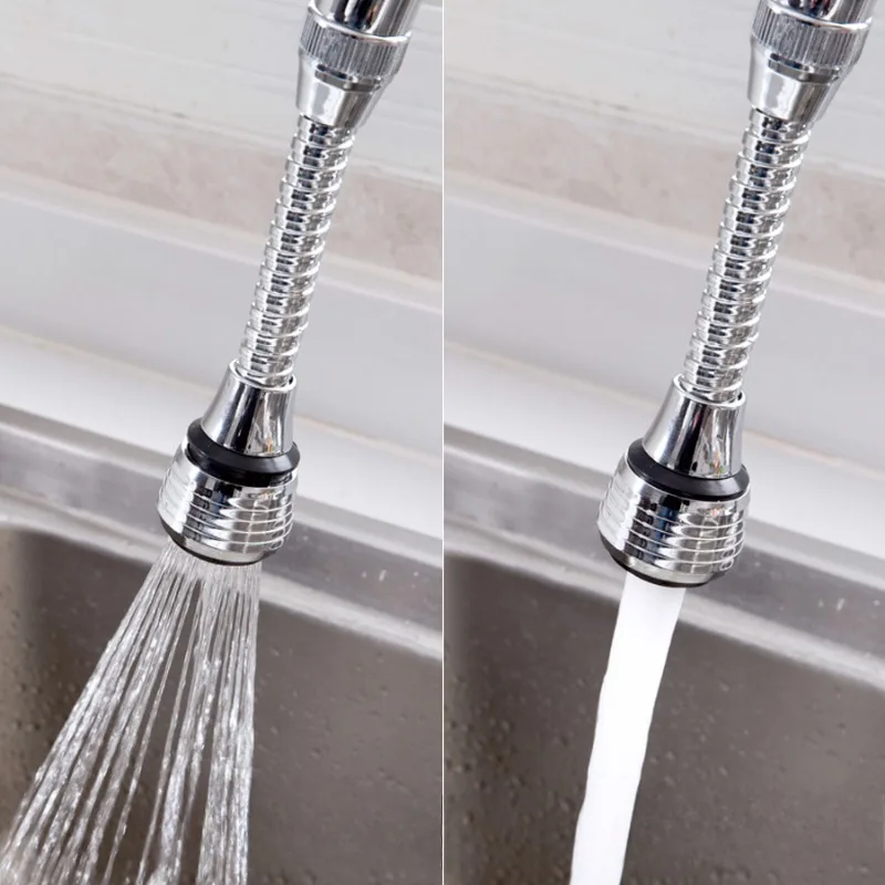 1 Pc Kitchen Stainless Steel Faucet Sprinkler Water-saving Device Lengthening Rotating Splash Proof  Spray Extender