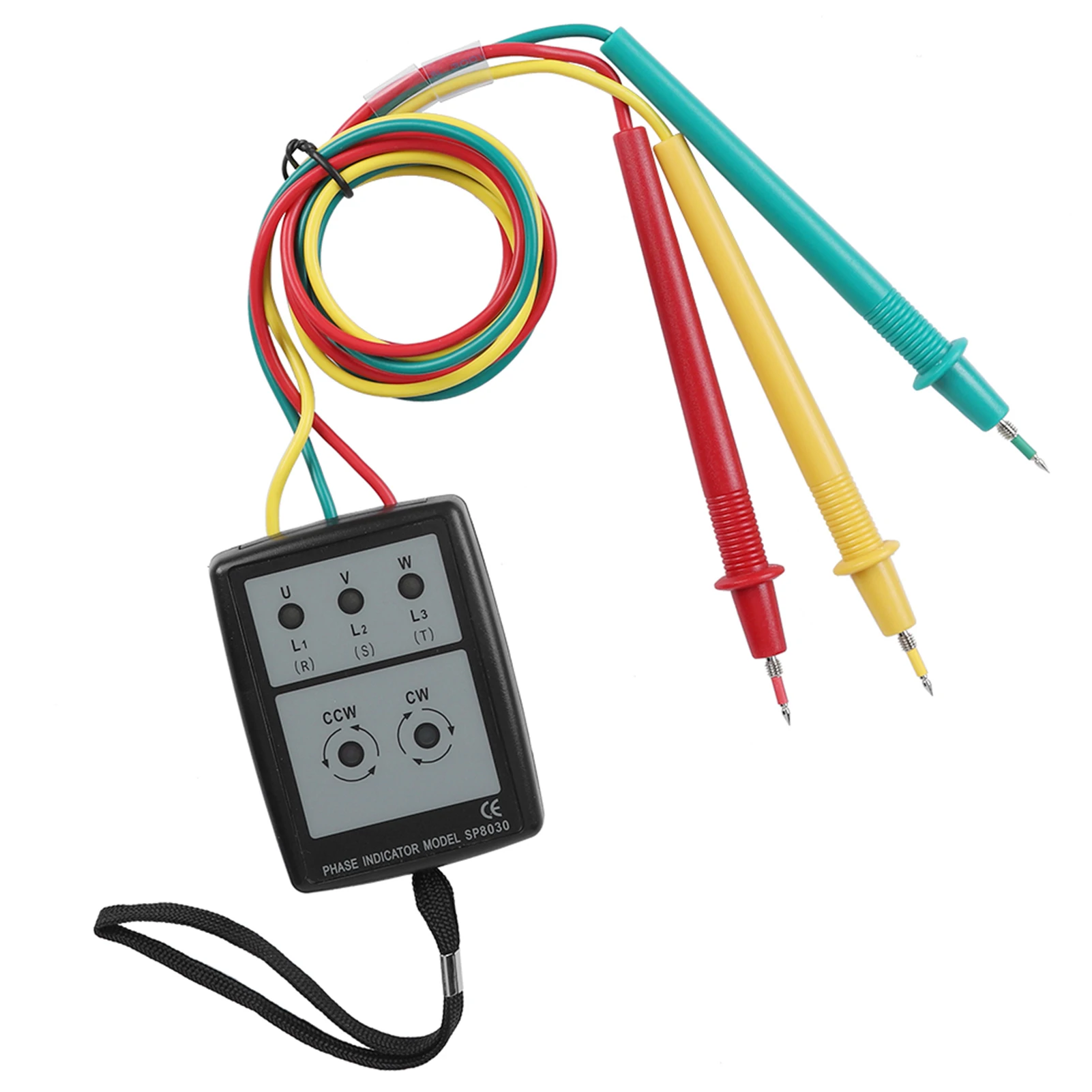 SP8030 Digital Phase Rotation Indicator LED Buzzer Phase Sequence Meter 60 V‑600V AC