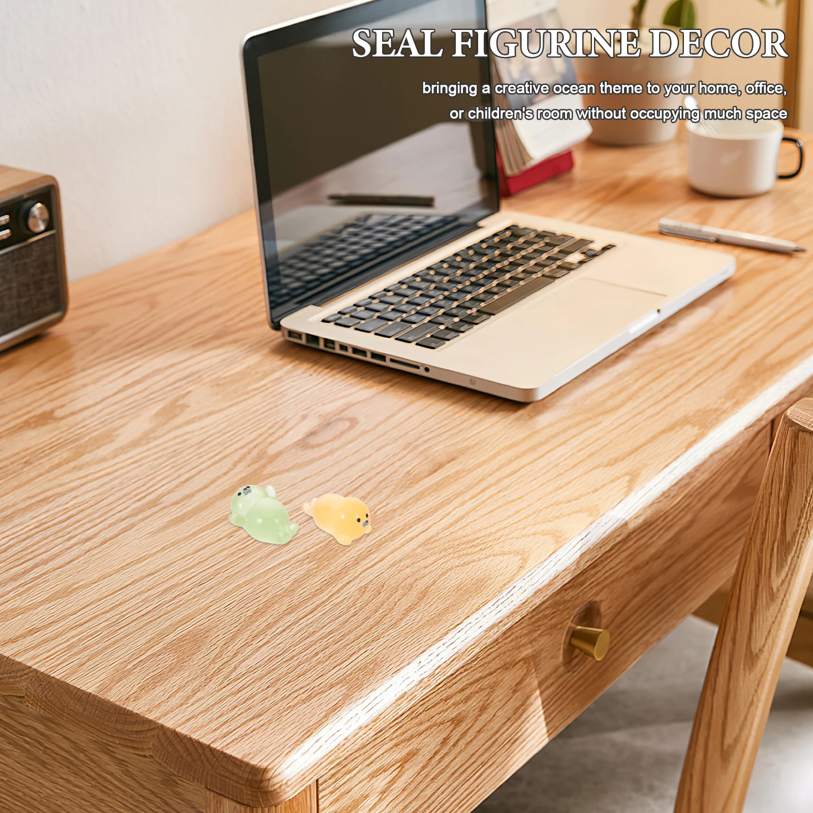 

20pcs Mini Seal Resin Glow In Animal Decor For Bedroom Tabletop Display Underwater Scenery Craft Marine Ornament