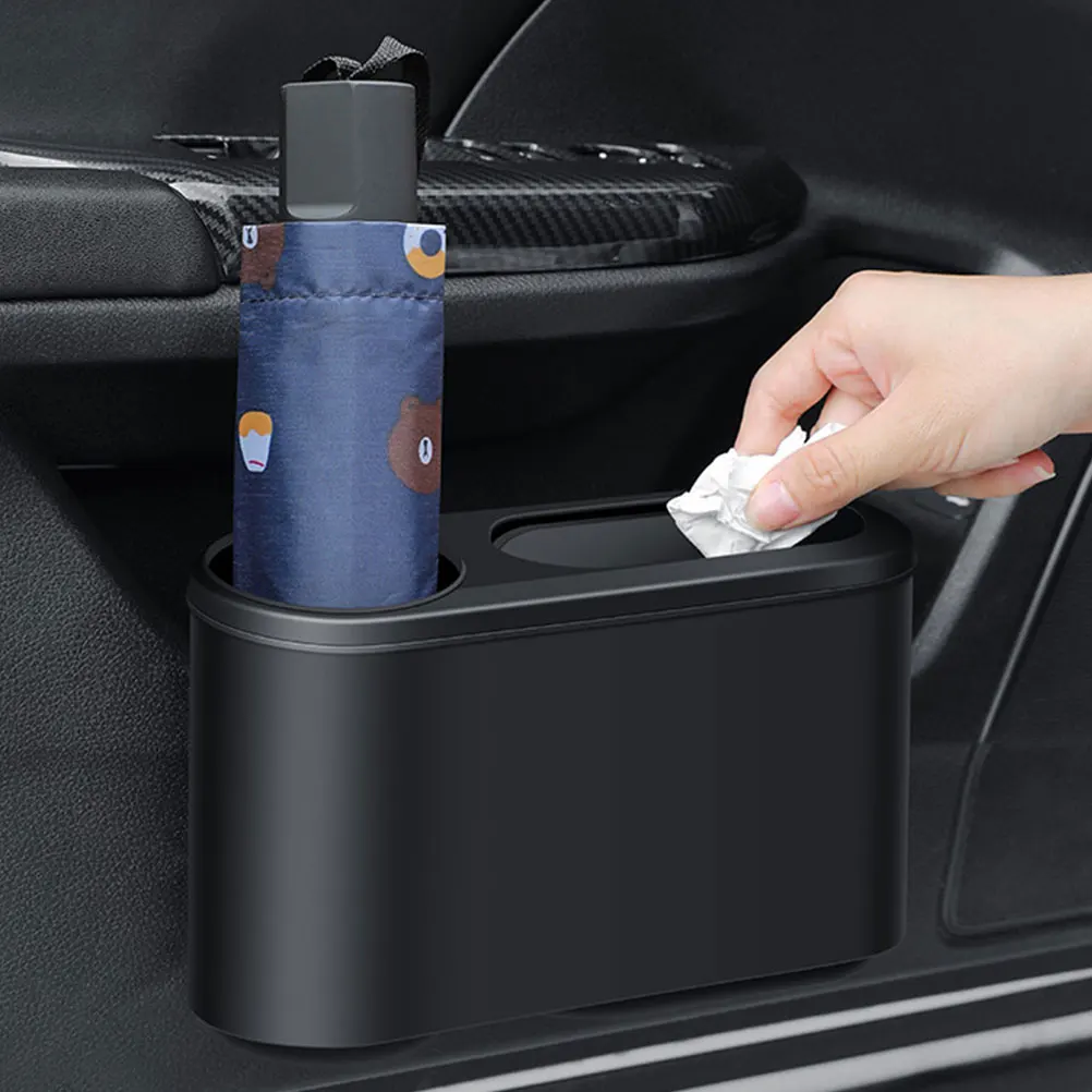 

Door Trash Can Large Capacity Black Car Bin Cup Holder Multifunctional Storage Car Front Door Box Seat Organizer Garbage Holder