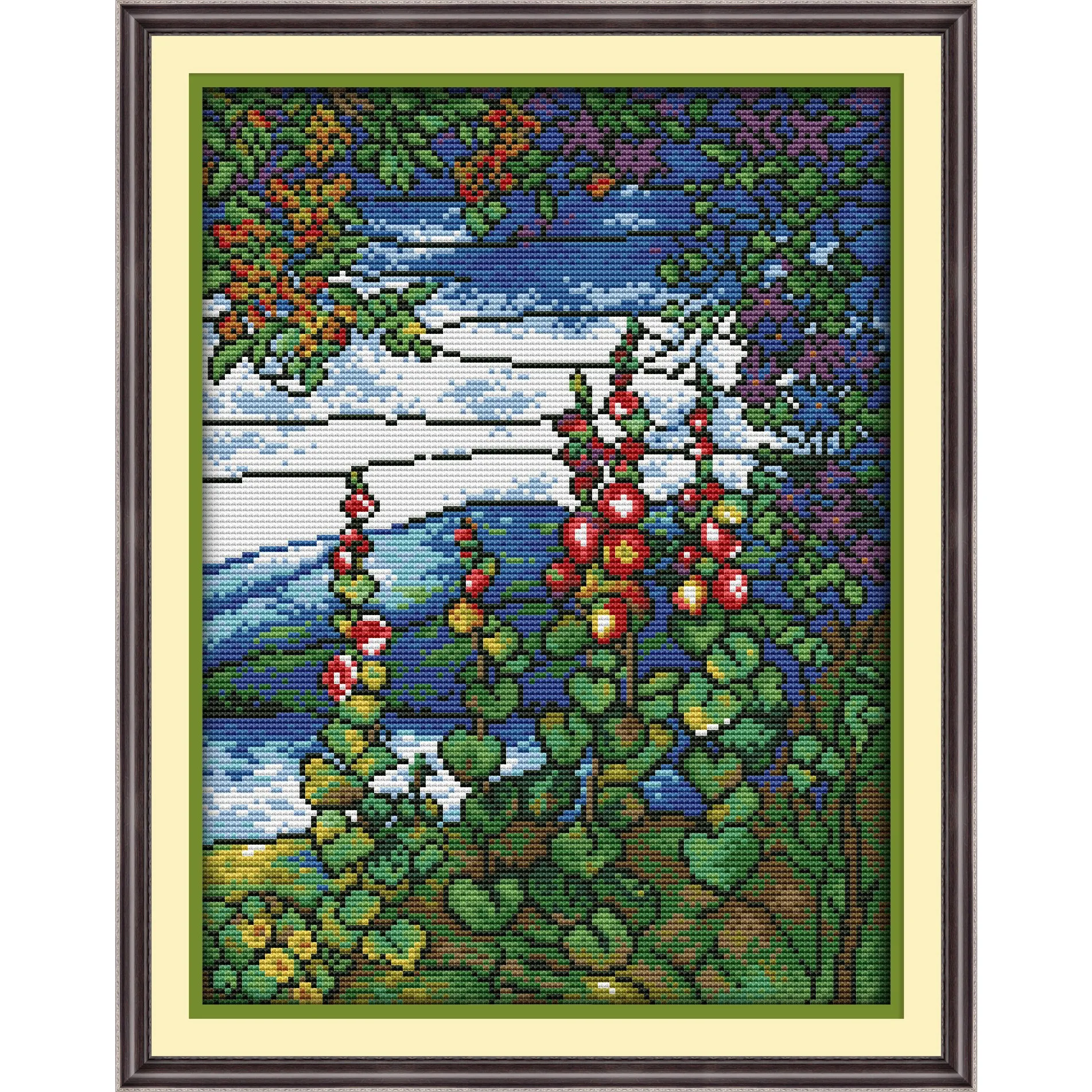 

Soulgift News Набор для вышивки крестом с предварительной печатью, штампованная ткань Аида с нитками DMC, набор для вышивания - пейзаж