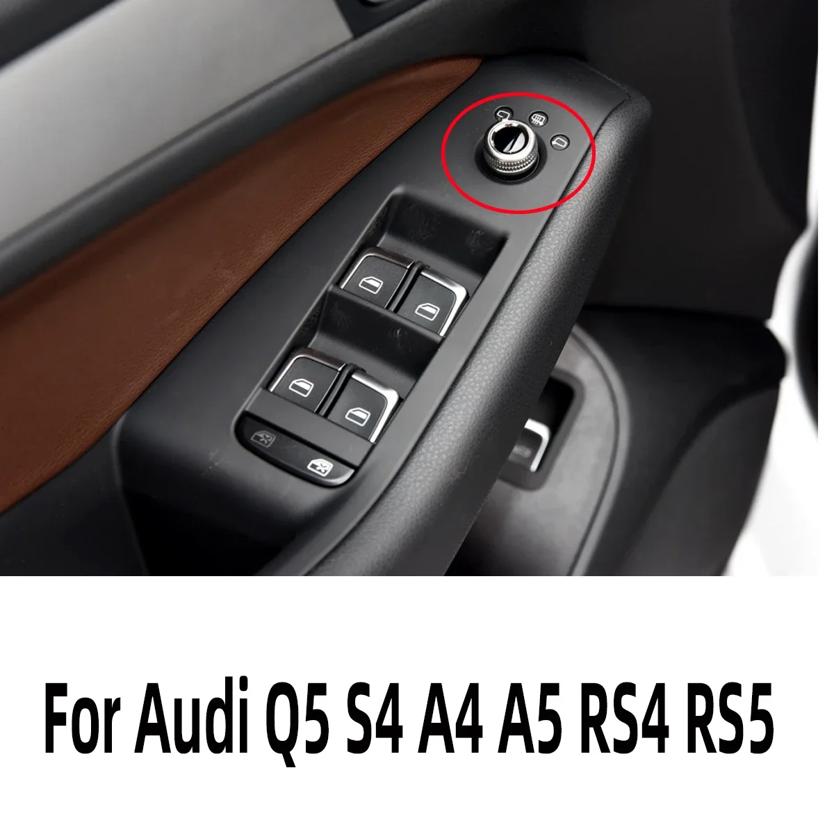 For Audi Q5 8R A4 B8 S4 A5 8T RS4 RS5 2011 2013 New Front Mirror Adjust Switch Knob Side Chrome Cover Trim 8K0959565E 8K0959565