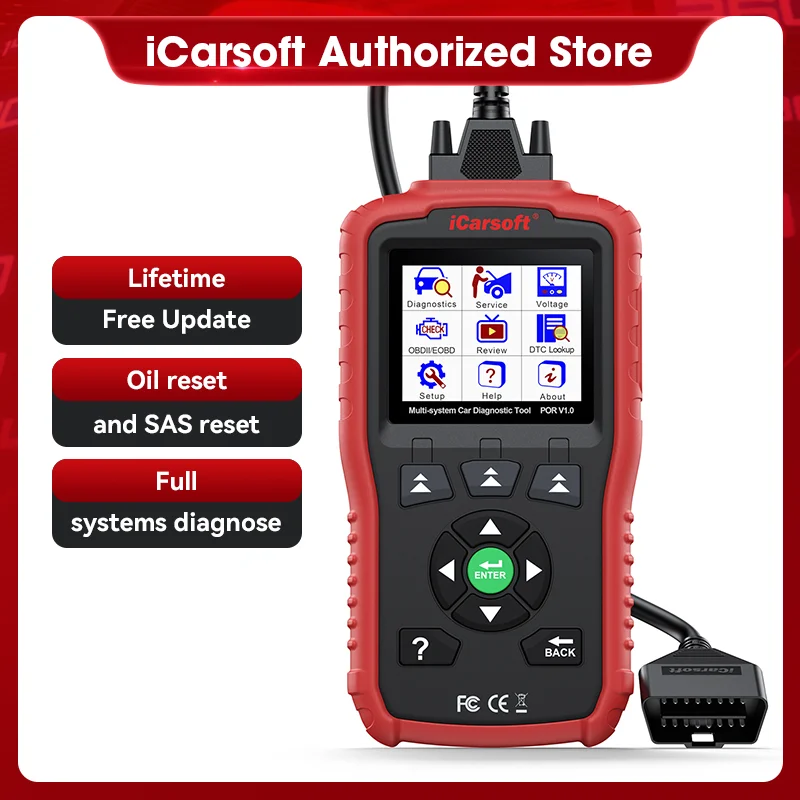 

iCarsoft POR V1.0 OBD2 сканер все системы диагностический инструмент для Porsche/Macan масло сброс SAS проверка света двигателя I/M Readiness