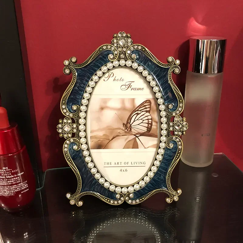 Photo frame washing European style luxury 7 10 inch oval pearl photo frame seven inch creative photo frame