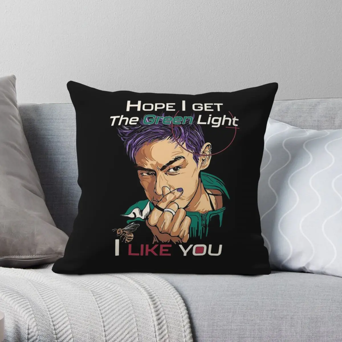 Thanos With Finger Heart Sign Square Pillowcase Polyester Linen Velvet Printed Zip Decor Home Cushion Cover 45x45