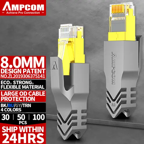 AMPCOM RJ45 Ethernet Network Cable Strain Relief Boots Cable Connector Plug Covers for CAT8 CAT7 CAT6A CAT6 CAT5E CAT5 - Image 11