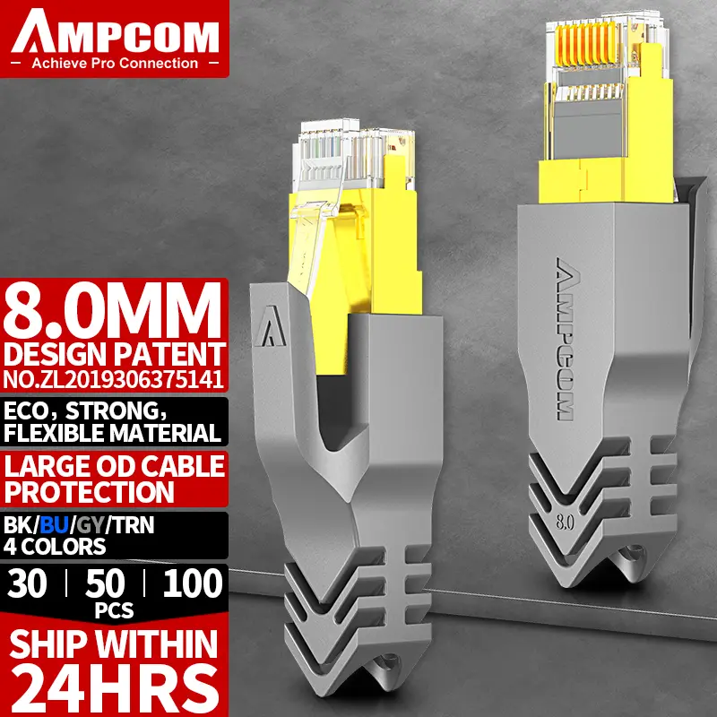 AMPCOM RJ45 Ethernet Network Cable Strain Relief Boots Cable Connector Plug Covers for CAT8 CAT7 CAT6A CAT6 CAT5E CAT5 - Image 11