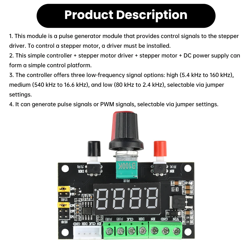 12V 24V Schrittmotor-Antriebsmodul Vorwärts- und Rückwärtsregler Drehzahlregelungsmodul PWM-Impulssignalgenerator – Detail 10