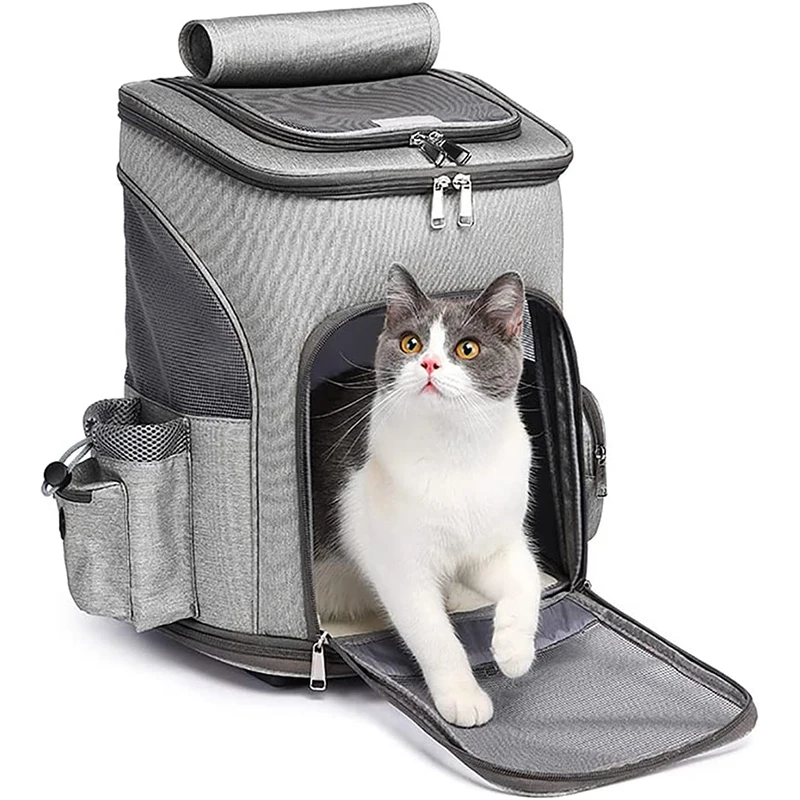 

Pet Carrier Backpack Cat Stroller Travel Carrier Car Seat for Small Dogs Cats Puppies Cat Backpack Removable Rolling Wheels