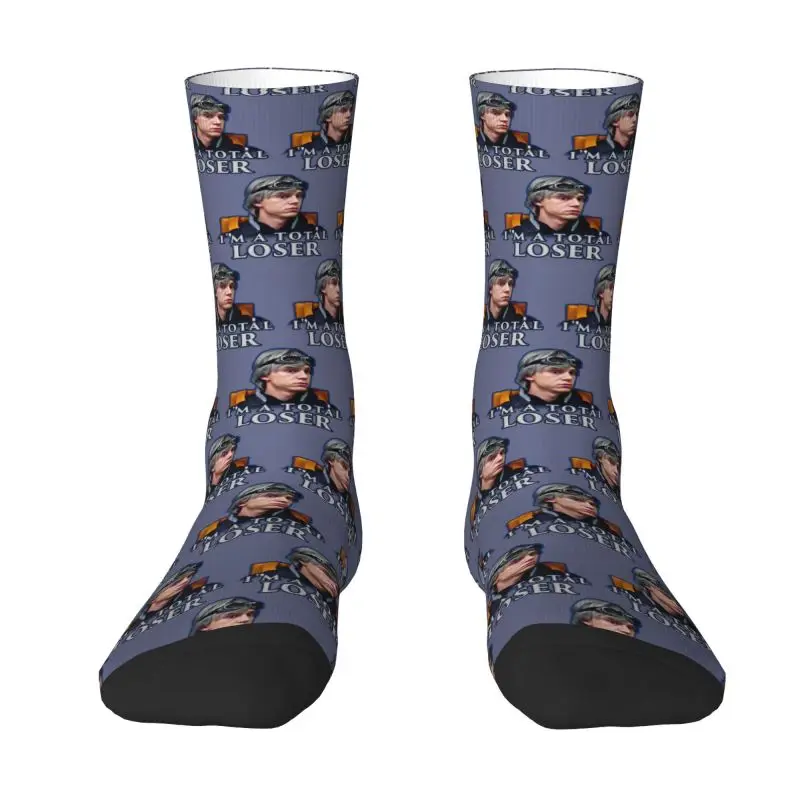 Evan Peters Men's Crew Socks Unisex Novelty Actor Star Movie Spring Summer Autumn Winter Dress Socks