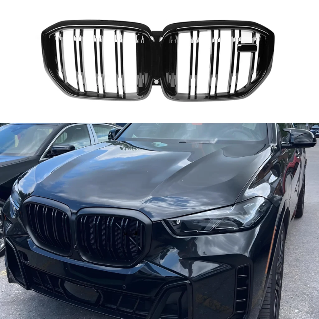 

Car Accessories Front Kidney Bumper Grill Facelift For BMW G05 LCI X5 2023 2024 Gloss Black Grille With Camera Hole