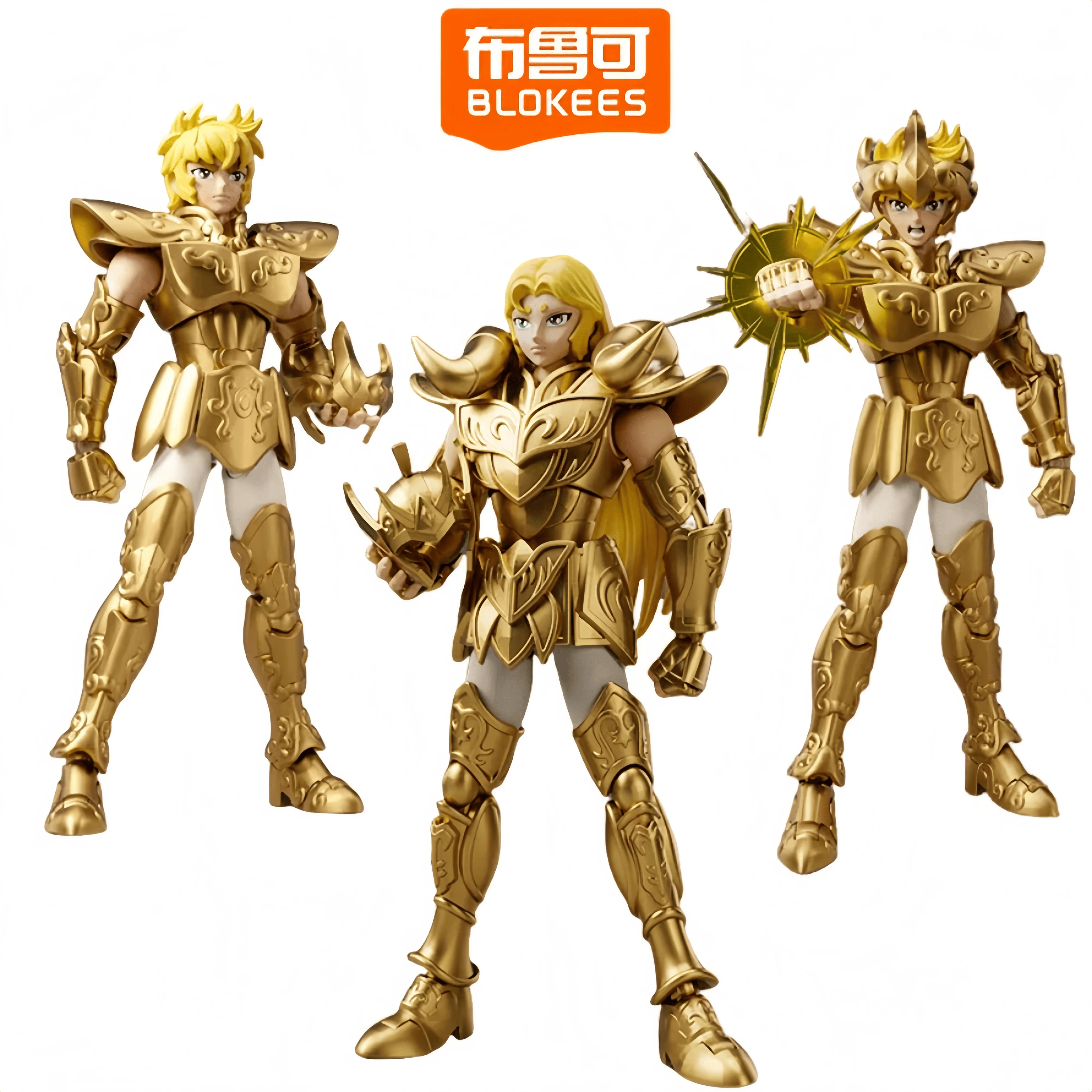 

Original Blokees Gold Saint Champion Saori Kido Seiya Mu Aiolia Action Figure Model Doll Building Block Toys Kids Birthday Gifts