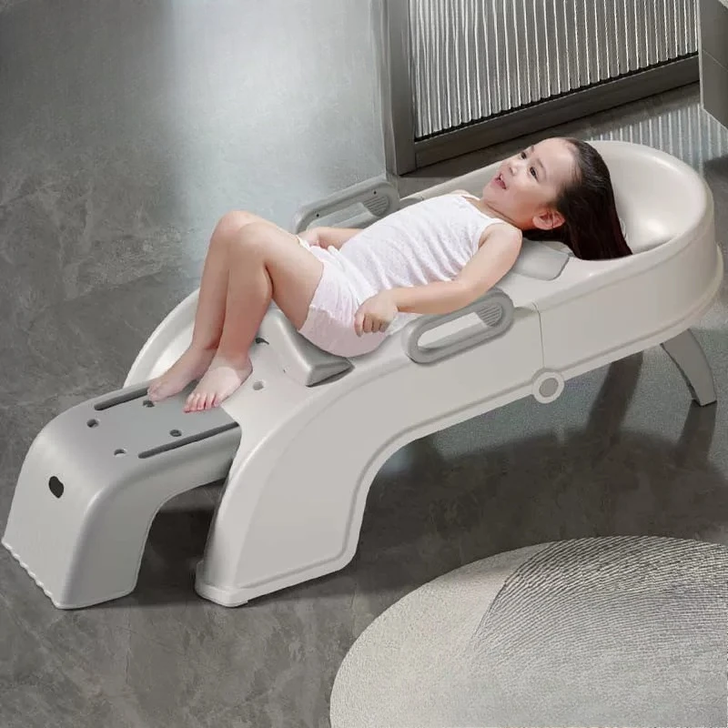 Foldable Adults Children Pregnant Postpartum Plastic Shampoo Chair Extended Design Home Must-Have Hair Care Hair Salon Chair
