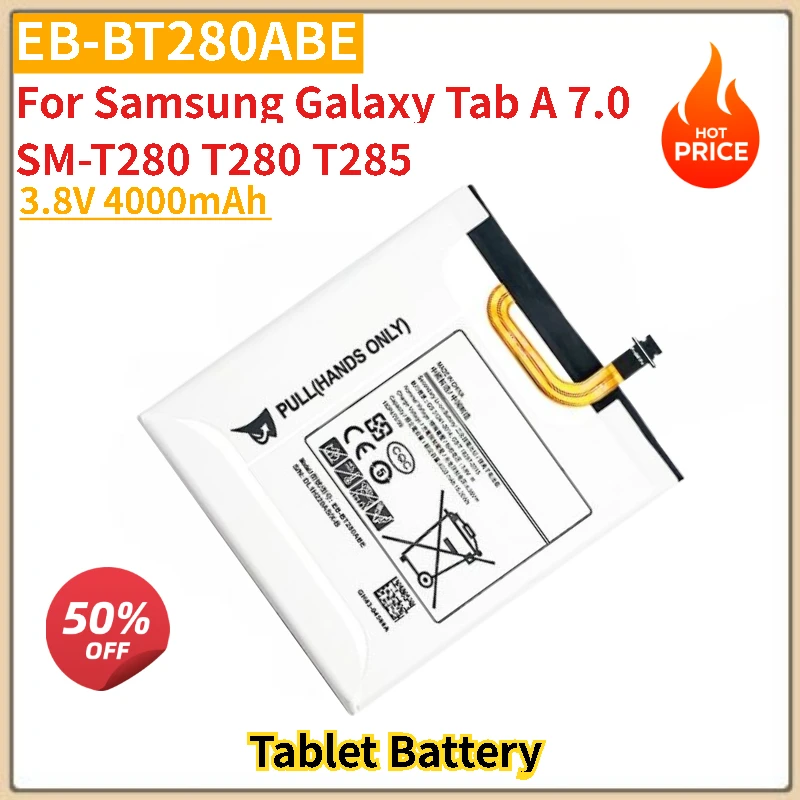 

EB-BT280ABE Tablet Battery 3.8V 4000mAh For Samsung Galaxy Tab A 7.0 SM-T280 T280 T285 Replacement Battery New High Quality