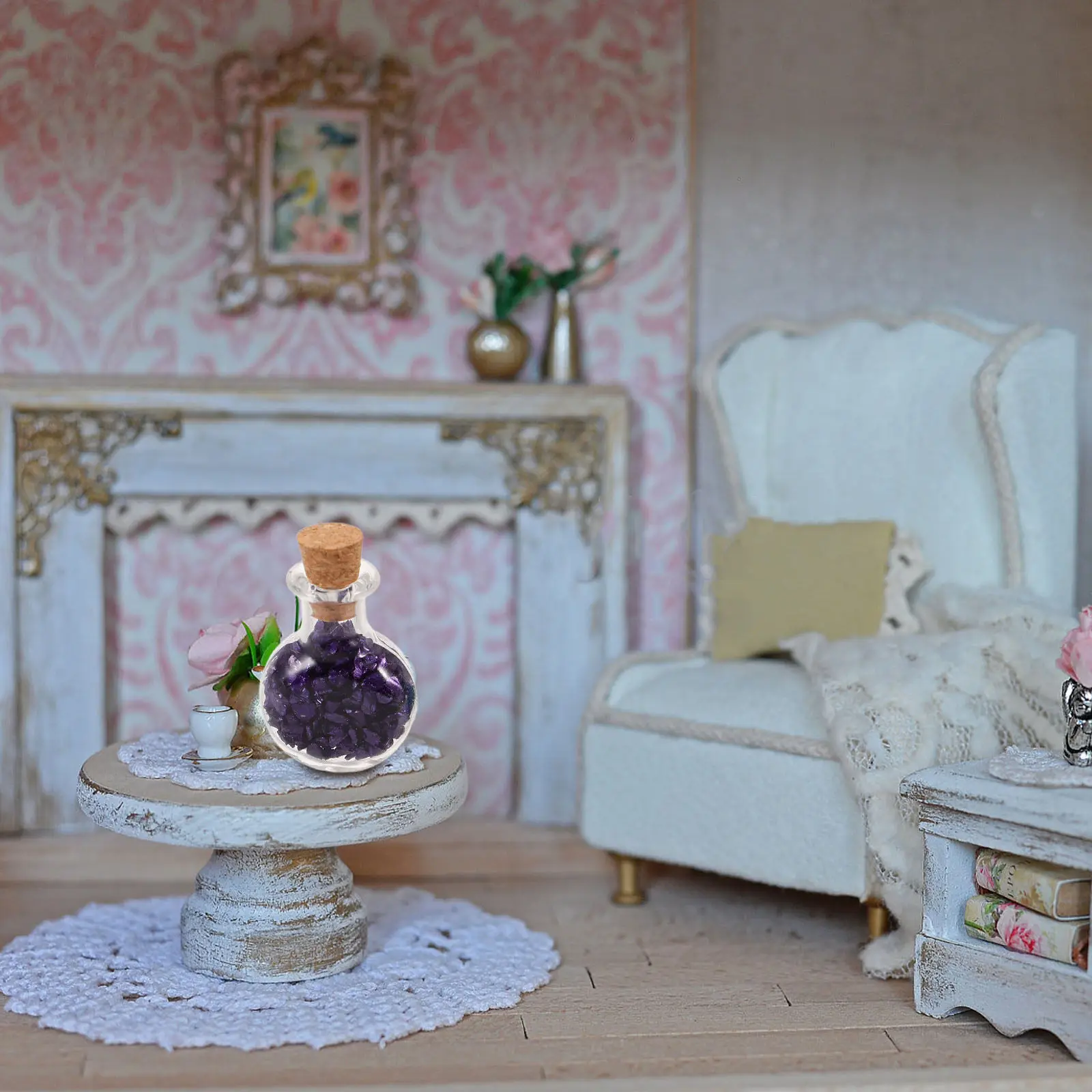 

Набор из 4 миниатюрных бутылочек для декора кукольного домика: реалистичная имитация минералов, уникальное исполнение, идеально подходят для создания миниатюрных сцен своими руками