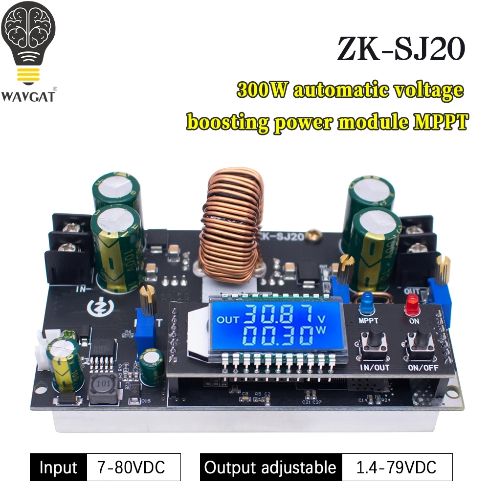 ZK-SJ20 Automatic Step Up Down Module MPPT Buck Boost Converter Power Supply Module Adjustable Board