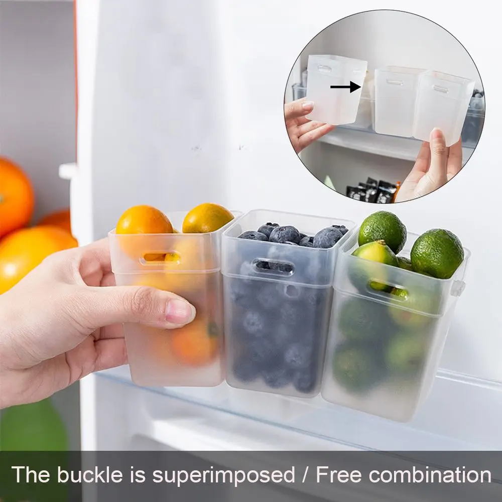 2Pcs/pack Refrigerator Side Door Storage Box Seasoning Sauce Condiment Storage Rack Household Fridge Classification