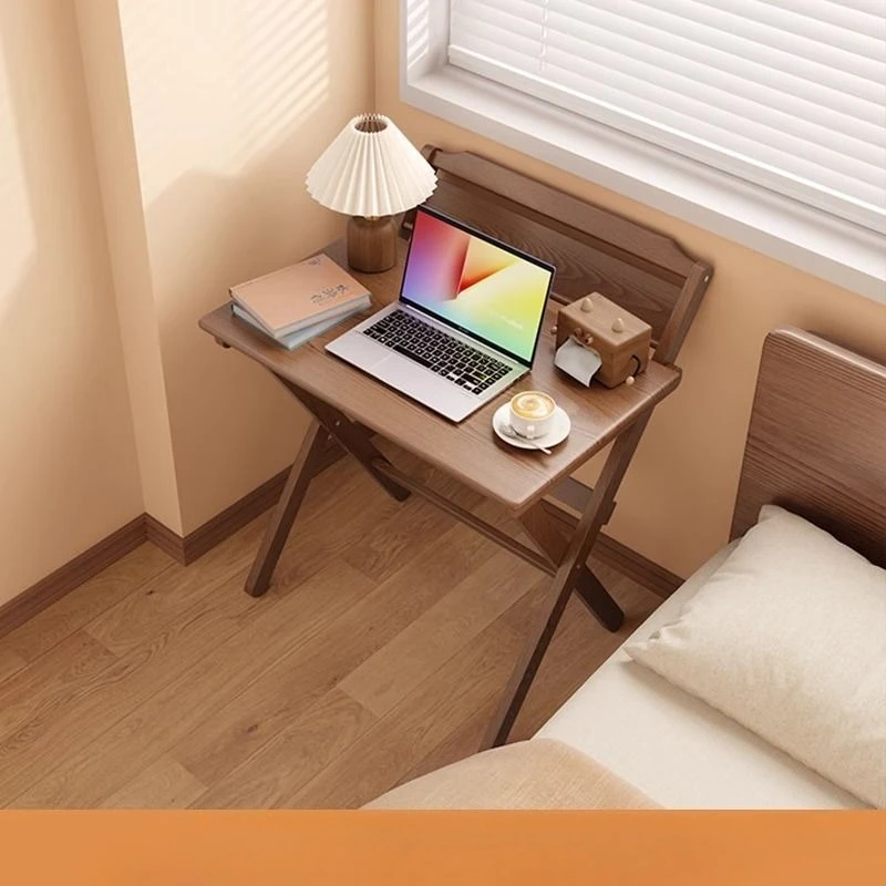 

Складной стол из массива дерева, компактный стол для небольшой квартиры, прикроватный столик для спальни, простой компьютерный стол.