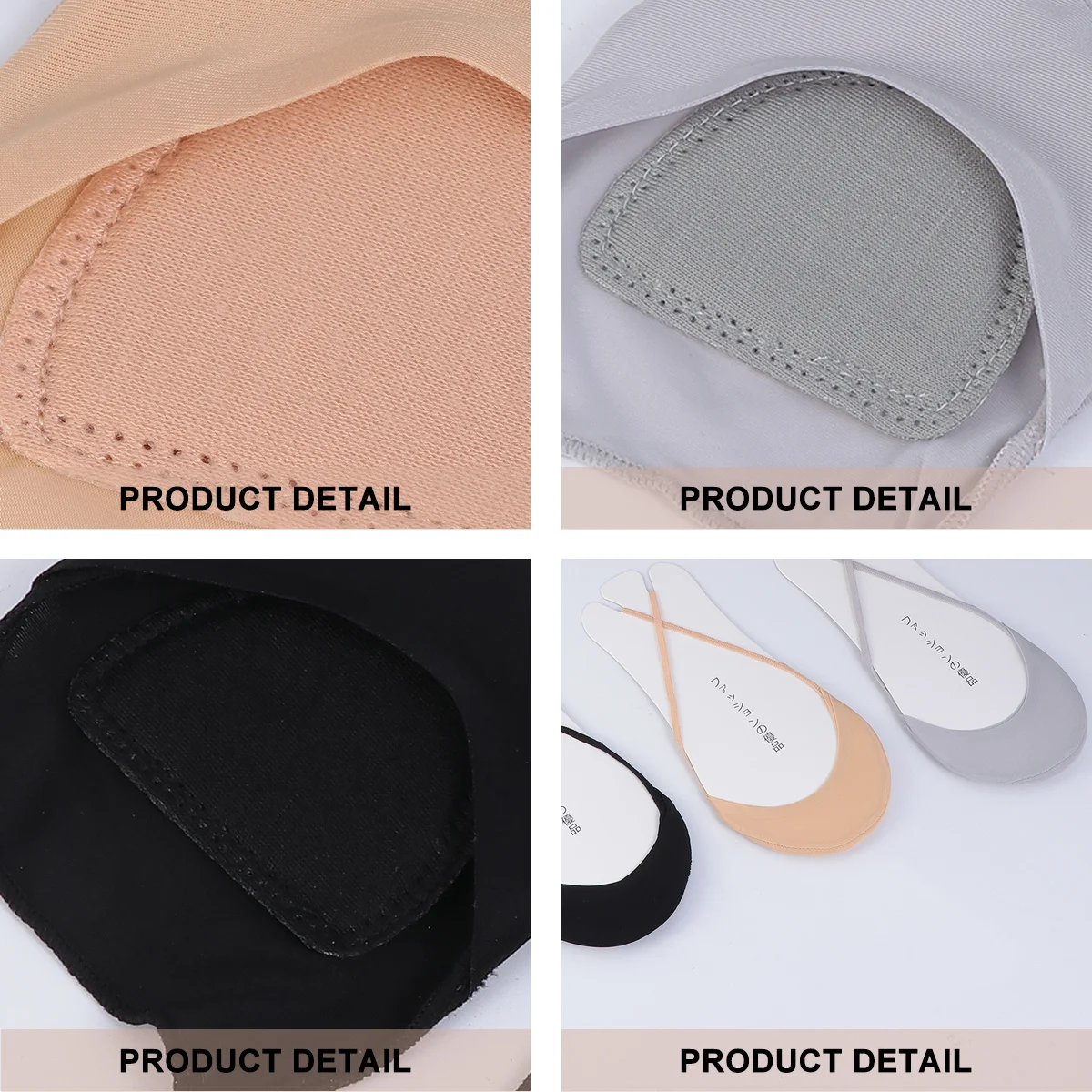 

3 Pairs Women Cotton Short Socks Invisible Forefoot Socks Shallow Mouth Lady Spring Summer Breathable