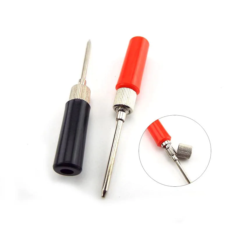 2pcs Insulated Test Meter Probe Spring Test Probe Hook Wire Connector For Multimeter Stainless Steel Needle Test Leads Pin B3