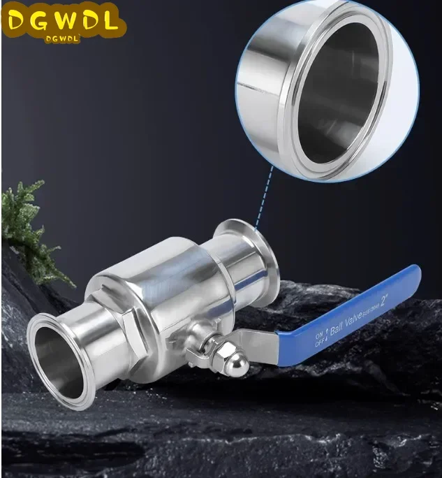 3/4" 1" 1-1/4" 1-1/2" 2" 304 Stainless Steel Sanitary Straight Ball Valve For Food Homebrew Diary Product 9/25/32/38/51mm