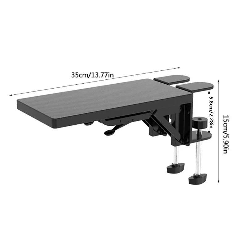 Imagem -02 - Suporte Ajustável Ergonômico do Apoio do Braço do Braço do Extensor da Mesa do Computador Dobrável Faz Seus Braços Mais Fáceis Preto